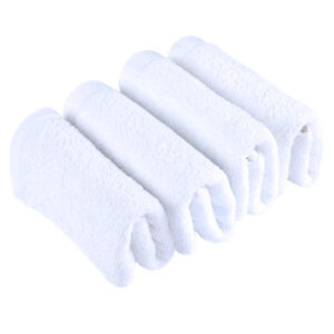White Face Towels 30×30 cm -100% Cotton, 650 GSM